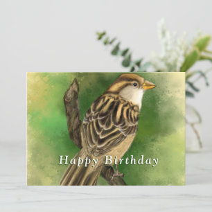 Carte d'anniversaire oiseau mignon