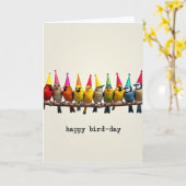Carte d'anniversaire Oiseau Rangée Douce (Fleur jaune)