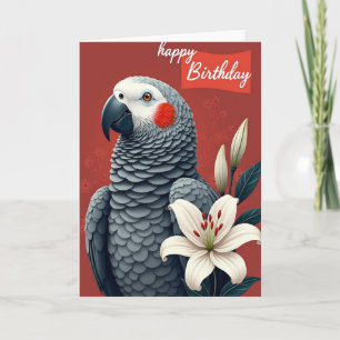 Carte d'anniversaire Oiseau Rouge