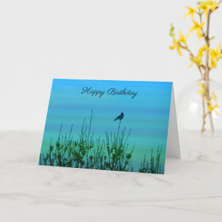 Carte d'anniversaire Oiseau sur un Arbre