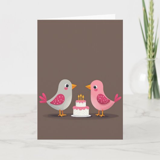 Carte d'anniversaire Oiseaux à pois (Devant)