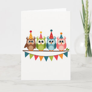 Carte d'anniversaire Oiseaux de fête