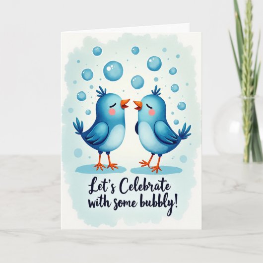 Carte d'anniversaire Oiseaux doux (Devant)