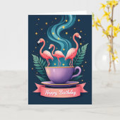 Carte d'anniversaire Oiseaux Étoilés (Fleur jaune)