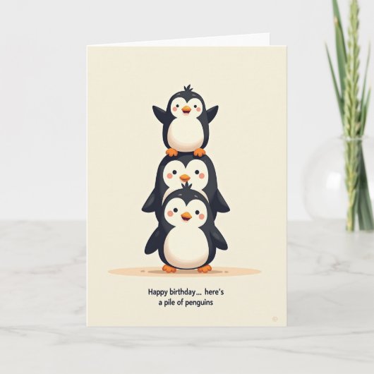Carte d'anniversaire Oiseaux Joyeux (Devant)