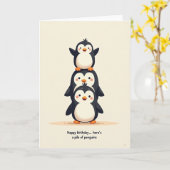 Carte d'anniversaire Oiseaux Joyeux (Fleur jaune)
