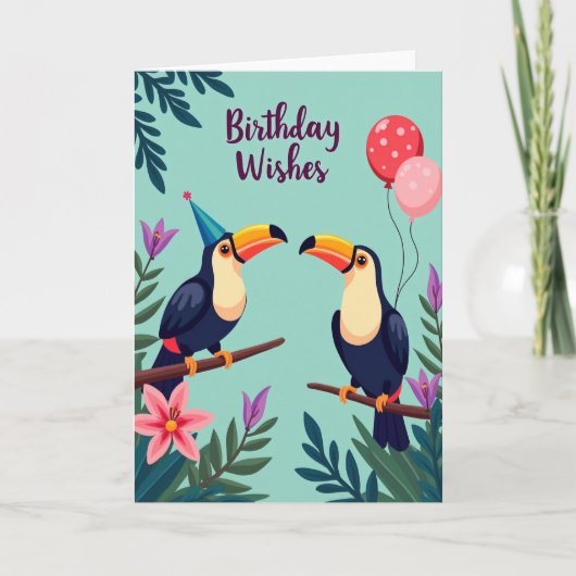 Carte d'anniversaire Oiseaux Tropicaux (Devant)