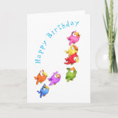 Carte d'anniversaire Oiseaux volants Colorés (Devant)