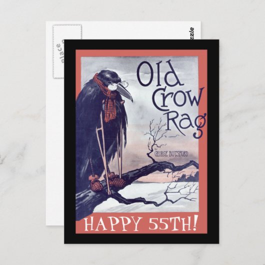 Carte d'anniversaire Old Crow (Devant / Derrière)