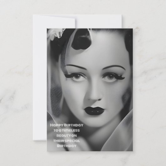 Carte d'anniversaire Old Hollywood Glamor (Devant)