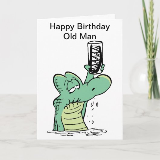 Carte d'anniversaire Old Man Croc (Devant)