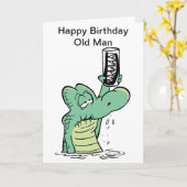 Carte d'anniversaire Old Man Croc (Fleur jaune)