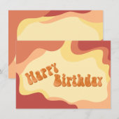Carte d'anniversaire ondulée des années 70 chaleur (Devant / Derrière)