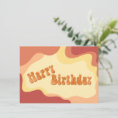 Carte d'anniversaire ondulée des années 70 chaleur (Debout devant)