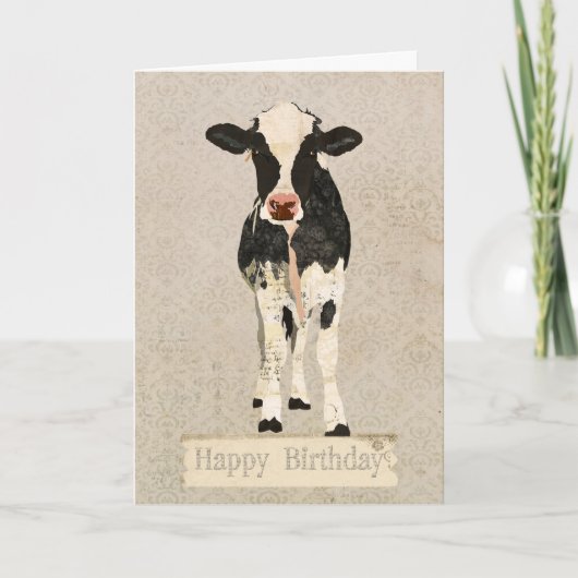 Carte d'anniversaire Onyx et Vache d'Ivoire (Devant)