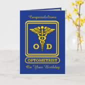 Carte d'anniversaire optométriste (Fleur jaune)