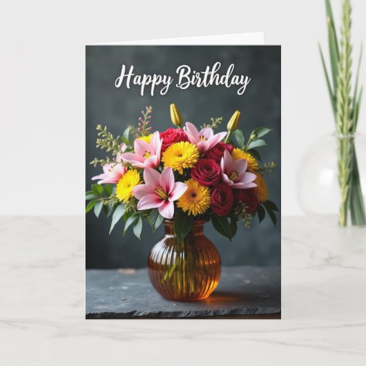 Carte d'anniversaire Opulent Bloom (Devant)