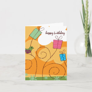 Carte d'anniversaire orange