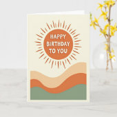 Carte d'anniversaire orange chaleureuse (Fleur jaune)