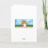 Carte d'anniversaire orange d'yeux bleus de chaton (Dos)