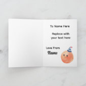 Carte d'anniversaire orange – Faisons rentrer un p (Intérieur)