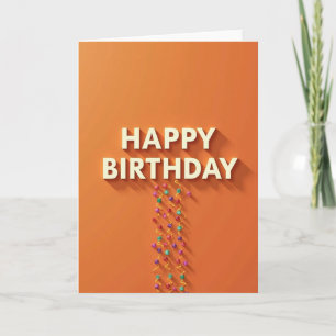 Carte d'anniversaire orange festive