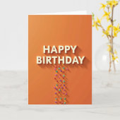 Carte d'anniversaire orange festive (Fleur jaune)