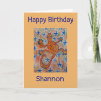 Carte d'anniversaire Orange Gecko