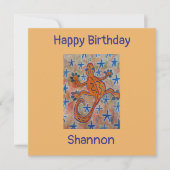 Carte d'anniversaire Orange Gecko Flat (Devant)