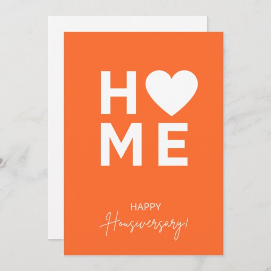 Carte d'anniversaire Orange Home (Devant / Derrière)