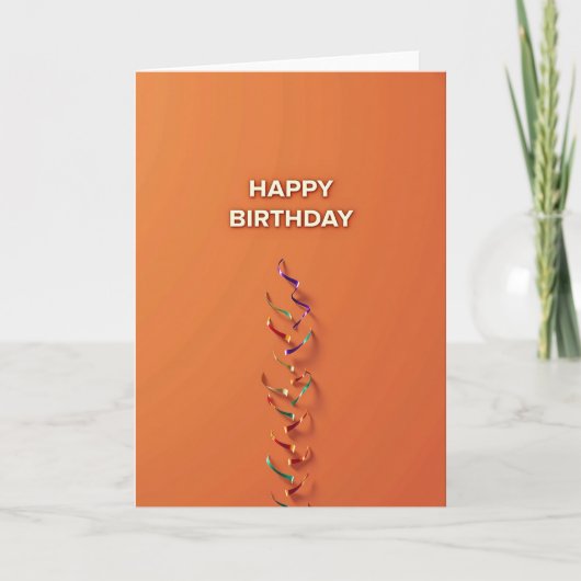 Carte d'anniversaire orange joyeuse (Devant)