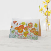 Carte d'Anniversaire Orange Red Poppy (Fleur jaune)