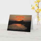 Carte d'anniversaire Orange Sunset Reflection (Fleur jaune)