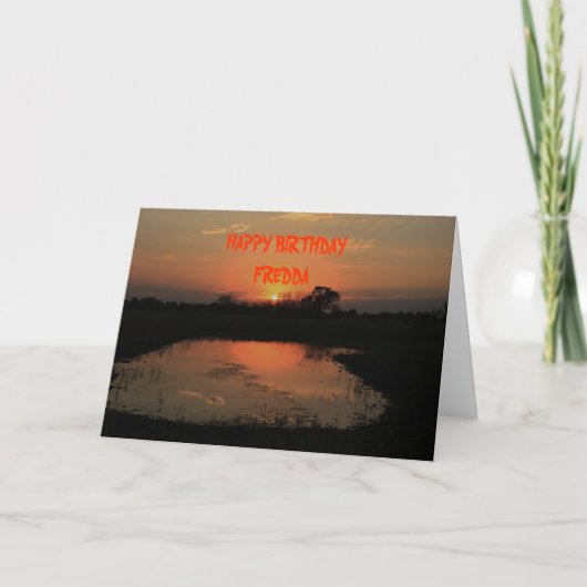 Carte d'anniversaire Orange Sunset Reflection (Devant)