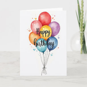 Carte d'anniversaire Orbes Aquarelle