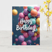 Carte d'anniversaire Orbes Brillants (Fleur jaune)
