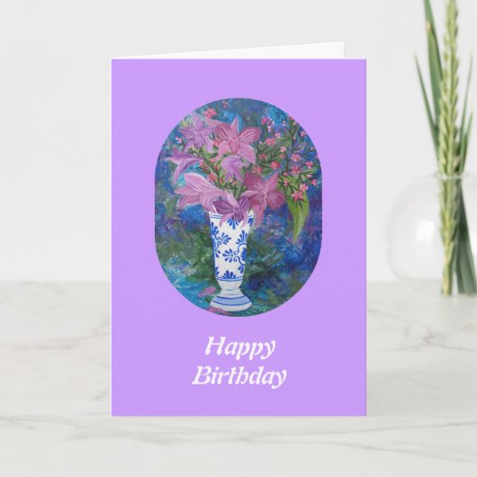Carte d'anniversaire orchidée (Devant)