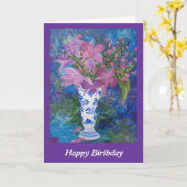 Carte d'anniversaire orchidée (Fleur jaune)