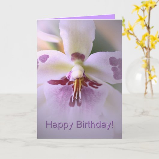 Carte d'anniversaire orchidée (Fleur jaune)