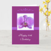 Carte d'anniversaire orchidée 80e (Fleur jaune)