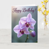 Carte d'anniversaire Orchidée Élégante (Fleur jaune)