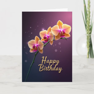 Carte d'anniversaire Orchidée Lumineuse