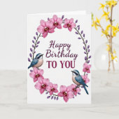 Carte d'anniversaire Orchidée Violette (Fleur jaune)