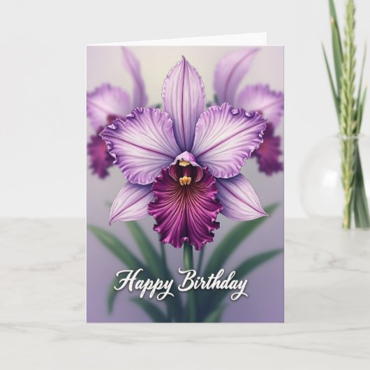 Carte d'anniversaire Orchidée Violette Douce (Devant)