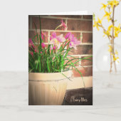 Carte d'anniversaire originale d'art de lis (Fleur jaune)