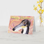 Carte d'anniversaire originale de lurcher (Fleur jaune)