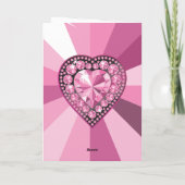 Carte d'anniversaire ornée de bijoux de coeur de (Dos)