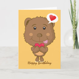 Carte d'anniversaire ours