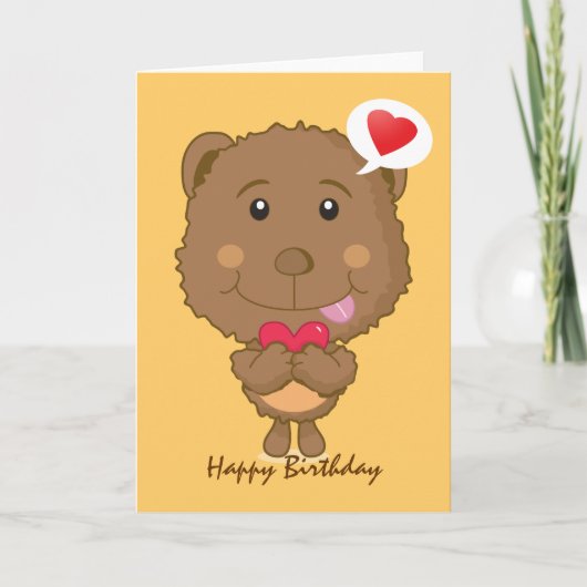 Carte d'anniversaire ours (Devant)