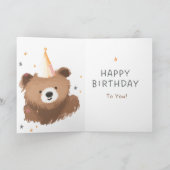 Carte d'anniversaire ours aquarelle (Intérieur)